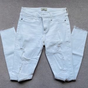 Abercrombie & Fitch white ripped jeans